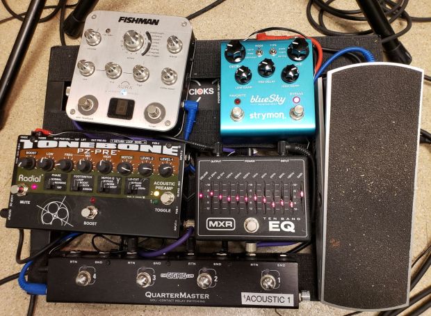 Head Over Heels acoustic instrument pedalboard - ArtsWest 2019