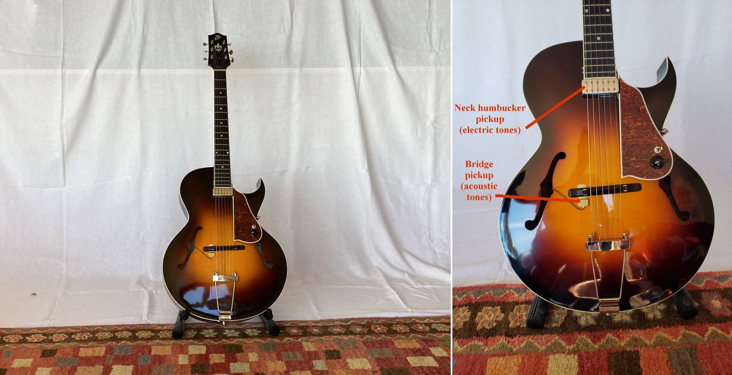 Archtop Guitar, with Piezo (Acoustic) & Magnetic (Electric) Pickups