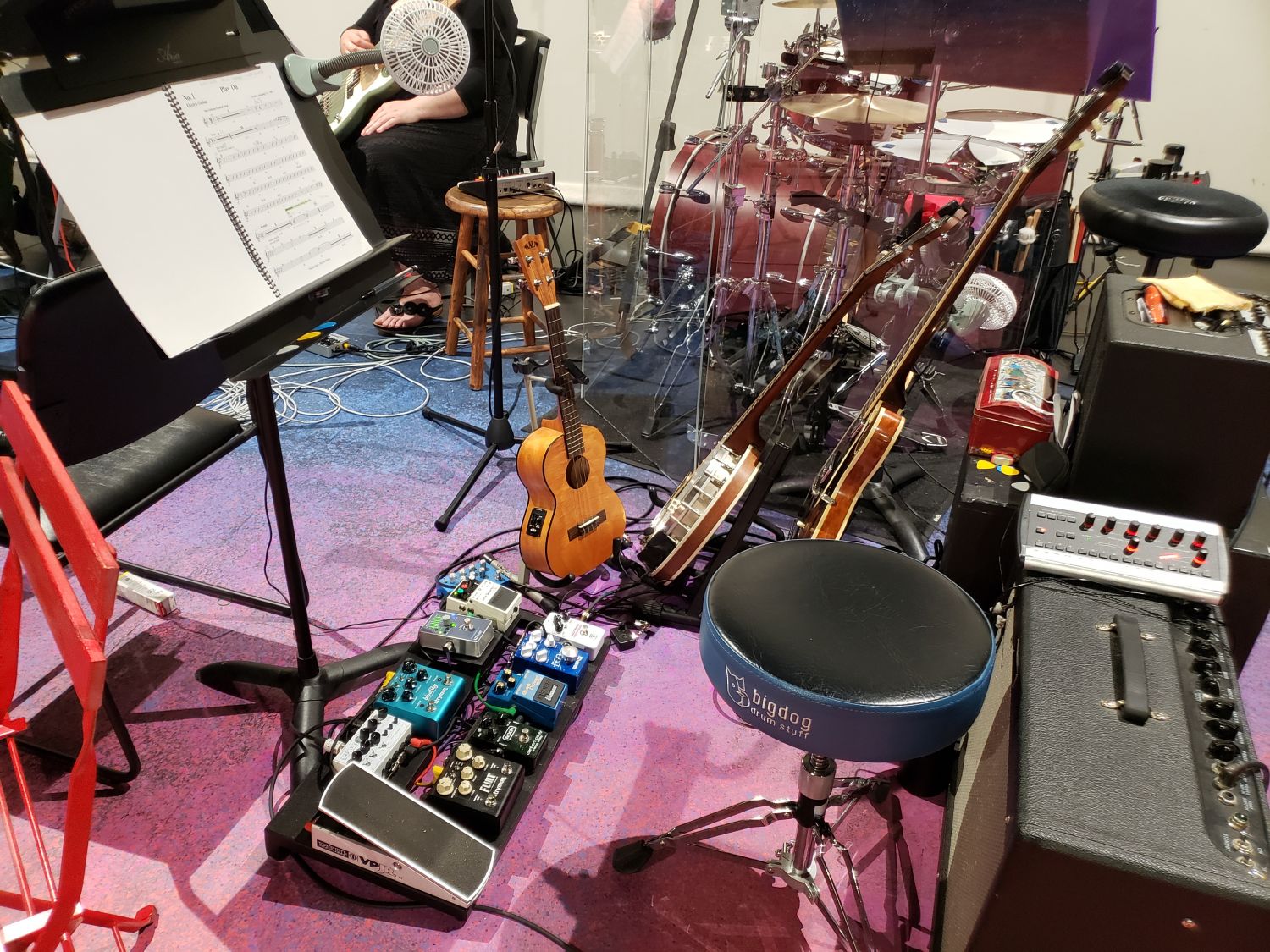 Guitar setup for Twelfth Night, Seattle Shakespeare Company, 2023