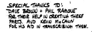 Little Shop of Horrors Guitar Book - Acknowledgement