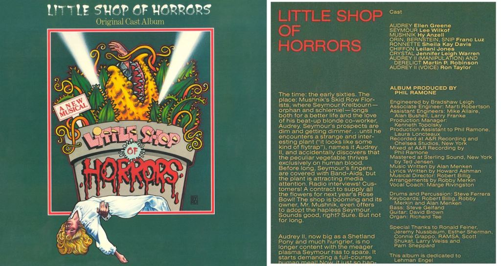 Little Shop of Horrors Original Cast Album Cover Art and Credits